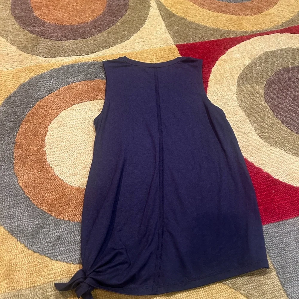 Athleta Cloudlight Asymmetrical Side Tie Tank Top Navy Blue Women’s Size XS